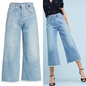 CoH Emma Wide Leg, High Rise, Crop Jeans in Stax